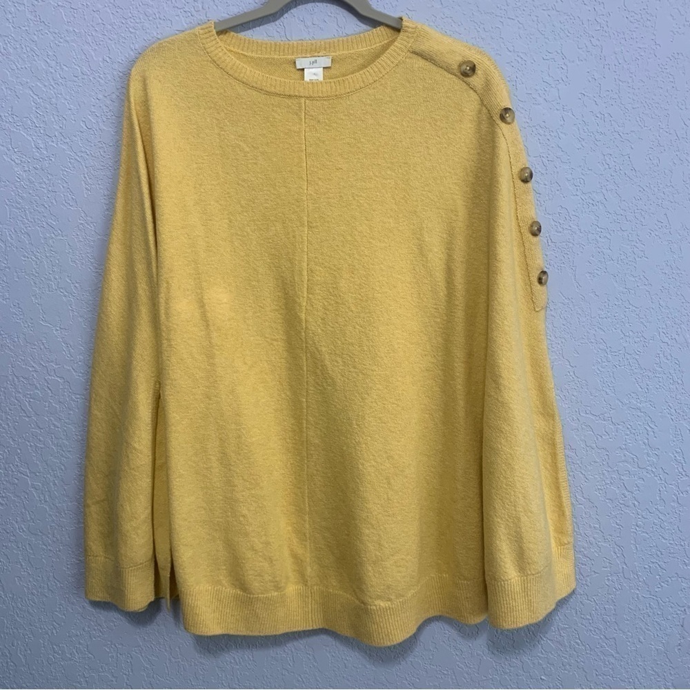 J. Jill Stretch Cotton Blend Button Cape Poncho Sweater New